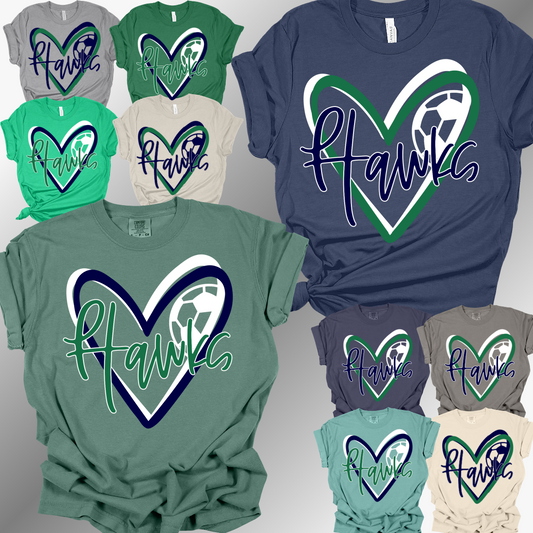 Heritage Hawks - Soccer Heart Tee (Adult)