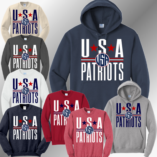 Unionville Sebewaing USA Patriots - School Name Basic Sweatshirt (Adult)