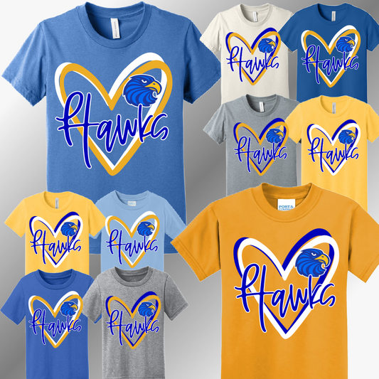 Hampton Hawks - Heart Tee (Youth)