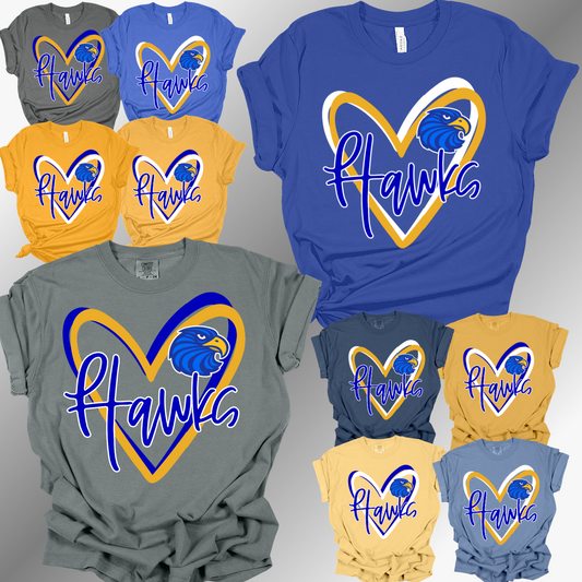 Hampton Hawks - Heart Tee (Adult)