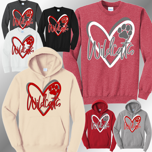 Handy Wildcats - Heart Basic Sweatshirt (Adult)
