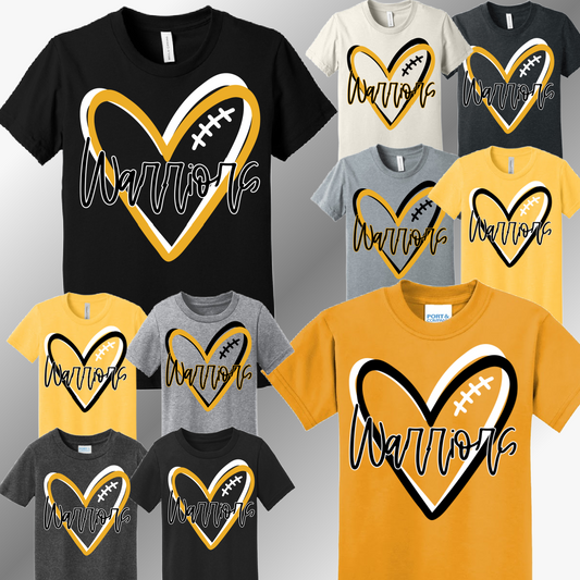 Western Warriors - Football Heart Tee (Youth)