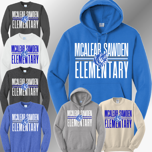 McAlear Sawden Bobcats - School Name Basic Sweatshirt (Adult)