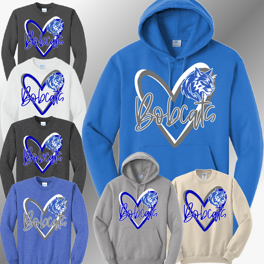 McAlear Sawden Bobcats - Heart Mascot Basic Sweatshirt (Adult)