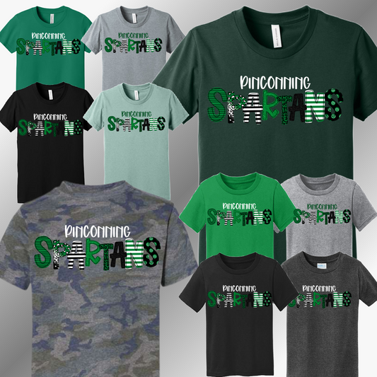 Pinconning Spartans - Spirit Font Tee (Youth)