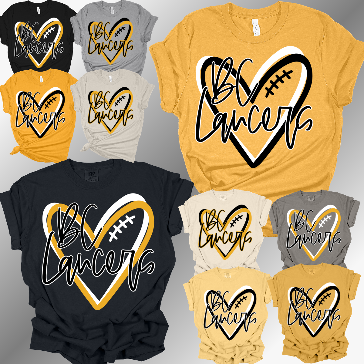 Bullock Creek Lancers - Football Heart Tee (Adult)