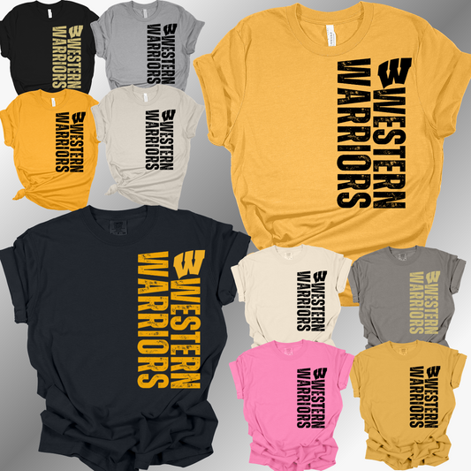 Western Warriors - Vertical Distressed Font Tee (Adult)