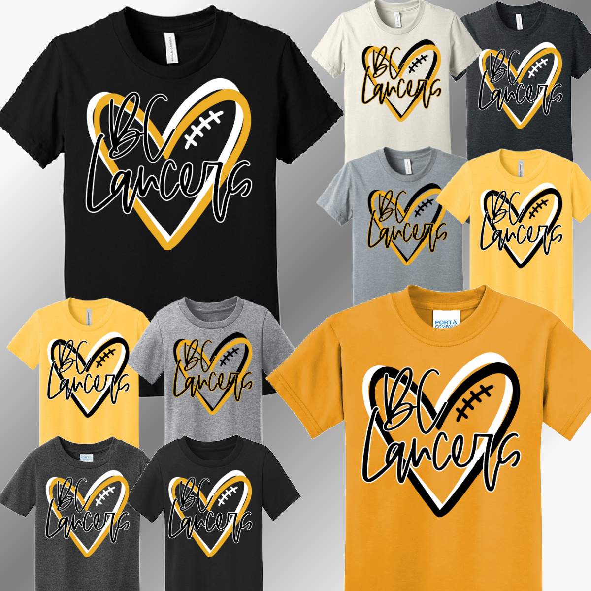 Bullock Creek Lancers - Football Heart Tee (Youth)