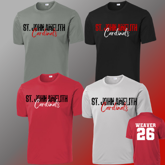St. John Cardinals - Simple Stamped Dri-Fit Tee