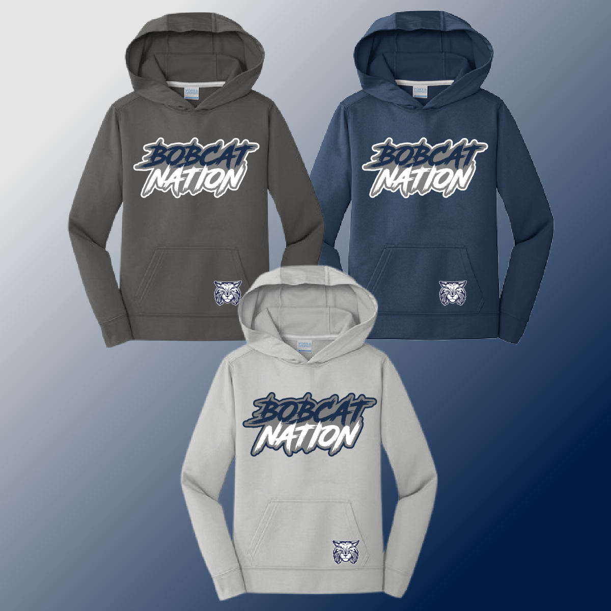 Bangor Central - BOBCAT NATION Graffiti Performance Hoodie (Youth & Adult)