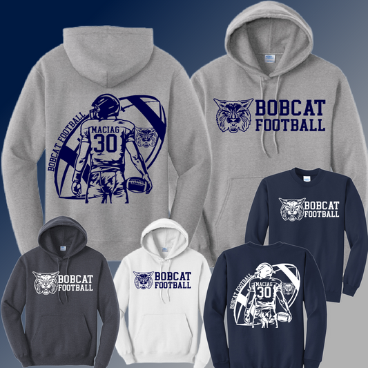 Bobcat Football - Personalized Player Basic Sweatshirt (Adult)