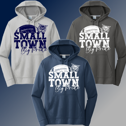 Bobcat Football - Small Town Big Pride Dri Fit Hoodie (Adult)