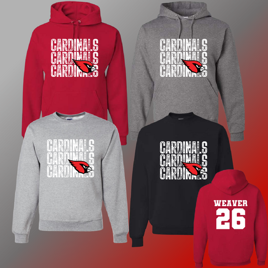 St. John Cardinals  - Repeating Stamped Basic Sweatshirt