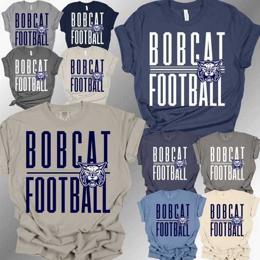 Bobcat Football - Narrow Text Tee (Adult)