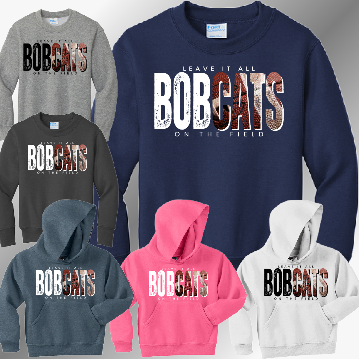 Bobcat Football - Leave It All On The Field Basic Sweatshirt (Youth)