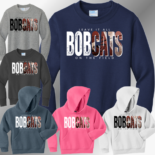 Bobcat Football - Leave It All On The Field Basic Sweatshirt (Youth)