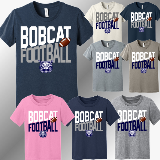 Bobcat Football - Angled Logo Tee (Youth)