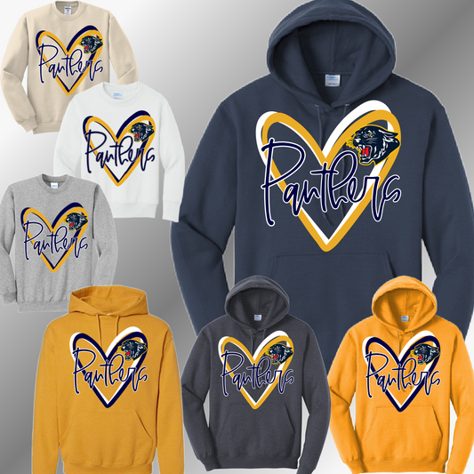 Standish Sterling Panthers - Heart Mascot Basic Sweatshirt (Adult)