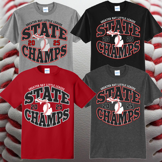 Greater Bay Little League -2025 11U State Champs Option #1 Basic Tee (Toddler, Youth, Adult & Tall)