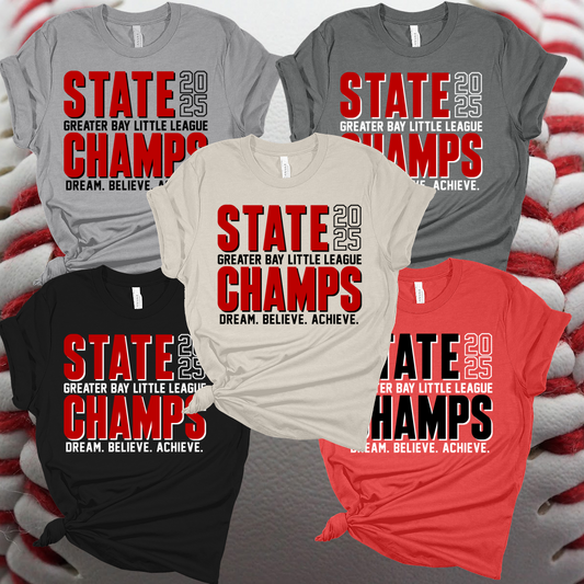 Greater Bay Little League - 22025 11U State Champs Option #2 Premium Tee (Toddler, Youth & Adult)