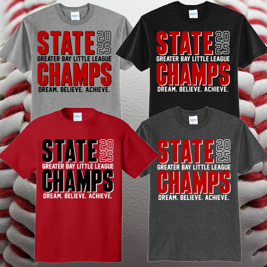 Greater Bay Little League -2025 11U State Champs Option #2 Basic Tee (Toddler, Youth, Adult & Tall)