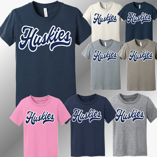 Hemlock Huskies - Cursive Font Tee (Youth)