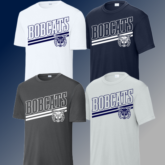 John Glenn Bobcats - Angled Mascot Dri Fit Tee (Adult)