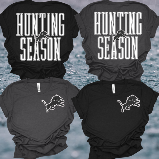 Detroit Football Hunting Season Black Out - Bella Canvas Tee (Adult)