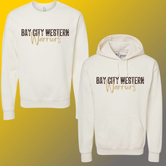 Western Warriors  - Cream Simple Stamped Basic Sweatshirt (Adult Sizes)