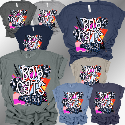 Bobcats Cheer - CMMS 80s Spirit Tee (Adult)
