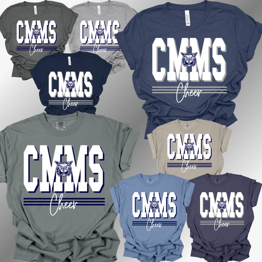 Bobcats Cheer - CMMS Oversized Initials Tee (Adult)
