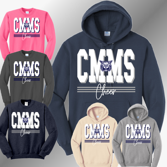 Bobcat Cheer - CMMS Oversized Initials Basic Sweatshirt (Adult)