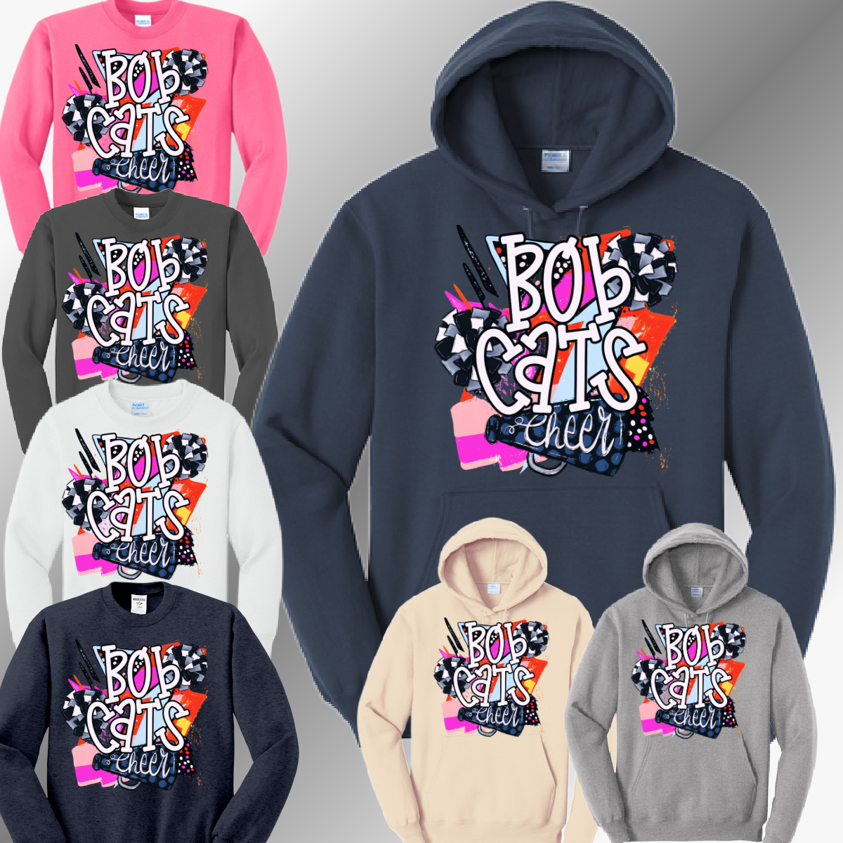Bobcat Cheer - 90s Spirit Basic Sweatshirt (Adult)