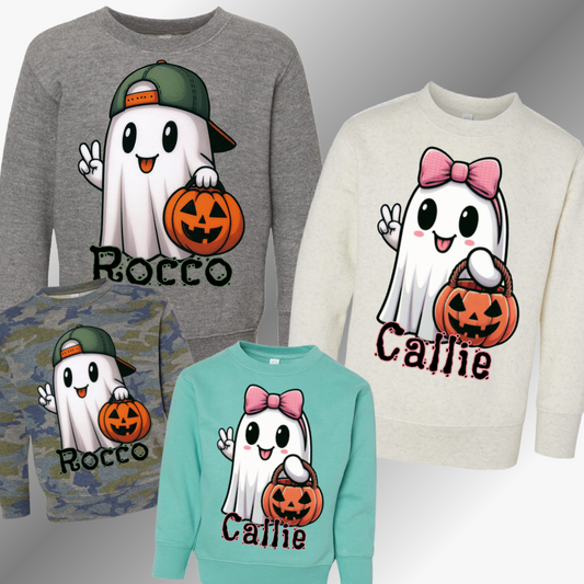 Halloween - Ghost Name Crewneck (Youth)