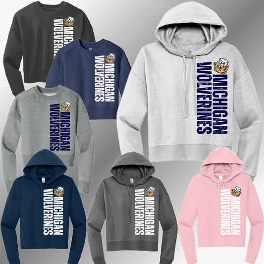 Wolverines - Vertical Wording Cropped Sweatshirt (Adult)