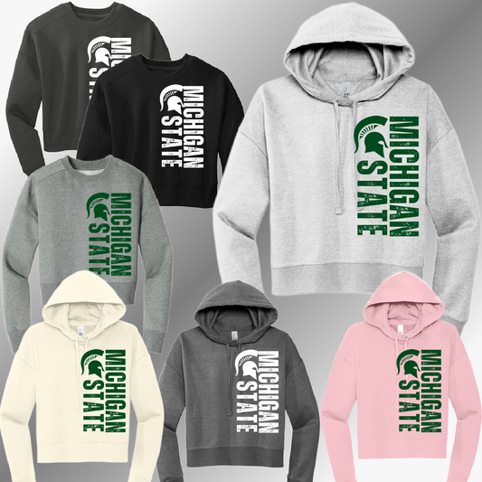 Spartans - Vertical Wording Cropped Sweatshirt (Adult)