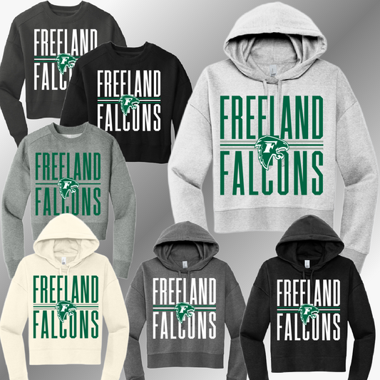 Freeland Falcons - School Name Cropped Sweatshirt (Adult)