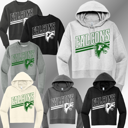 Freeland Falcons - Angled Mascot Cropped Sweatshirt (Adult)