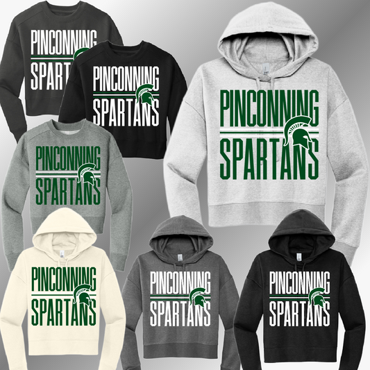 Pinconning Spartans - School Name Cropped Sweatshirt (Adult)