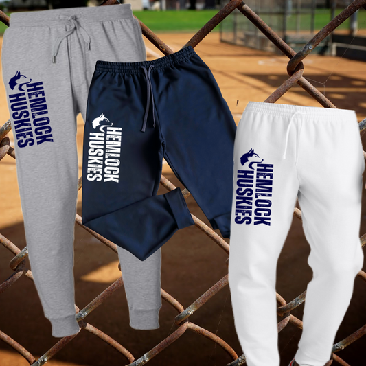Hemlock Huskies - Mascot Vertical Wording Joggers (Adult)