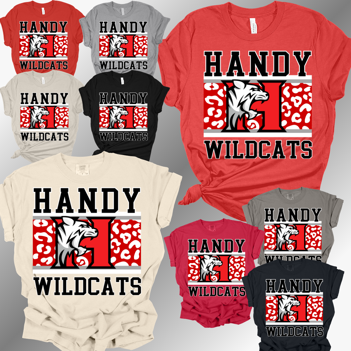 Handy Wildcats - Leopard Background Tee (Adult)