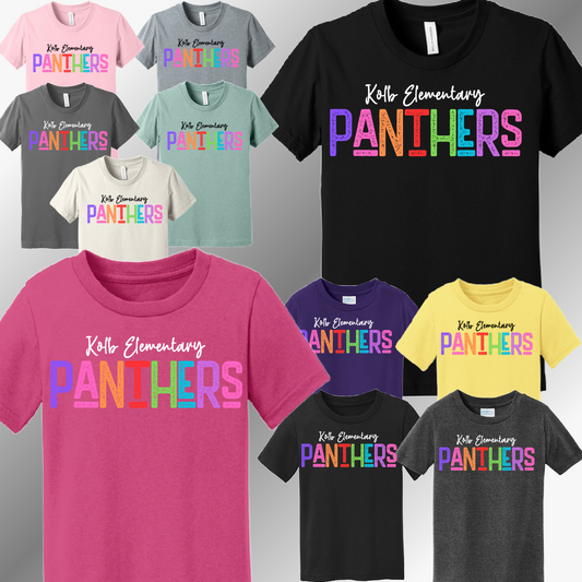 Kolb Panthers - Rainbow Font Tee (Youth)