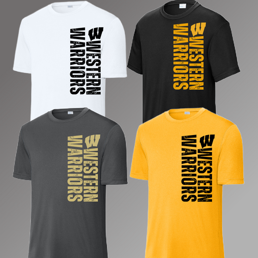 Western Warriors - Mascot Vertical Wording Dri Fit Tee (Youth)