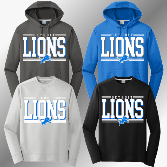 Detroit Football Offset - Performance Sweatshirt (Adult)
