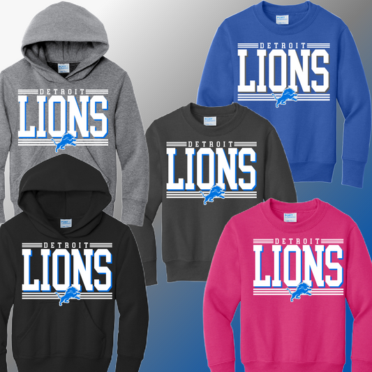 Detroit Football Offset - Youth Sweatshirt