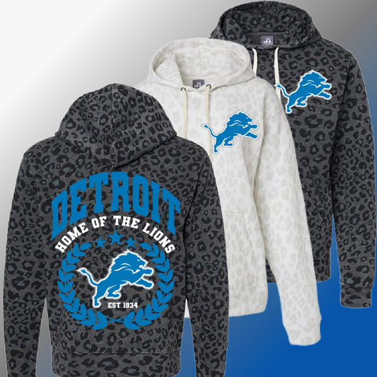 Detroit Football Home Of The - Leopard Sweatshirt (Adult)