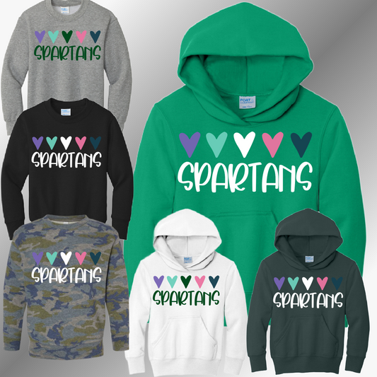 Freeland Falcons - Fun Hearts Sweatshirt (Youth)