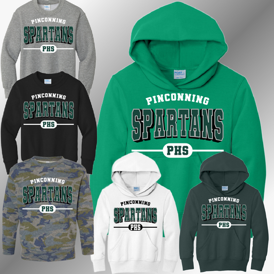 Pinconning Spartans - Varsity Font Sweatshirt (Youth)