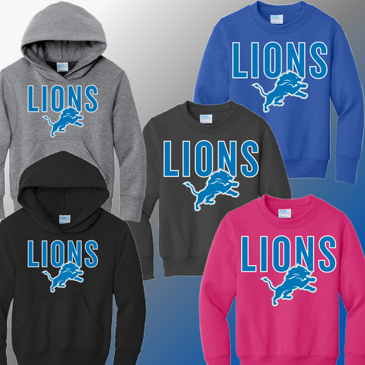 Detroit Football Oversized Logo - Youth Sweatshirt