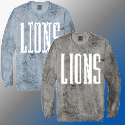 Detroit Football Tall - Color Blast Crewneck (Adult)